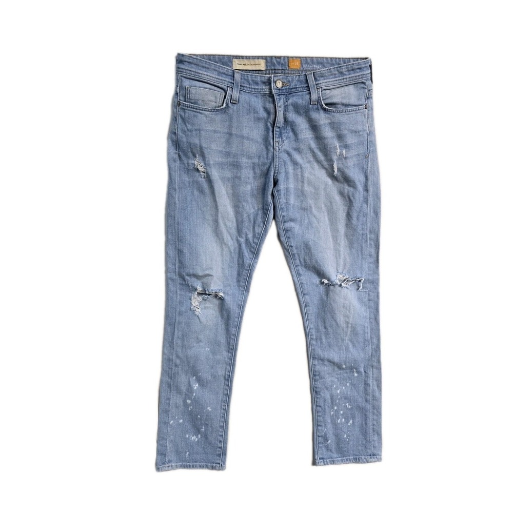 Pilcro and the Letterpress Jeans Womens 28 Hyphen Medium Distressed Wash Denim